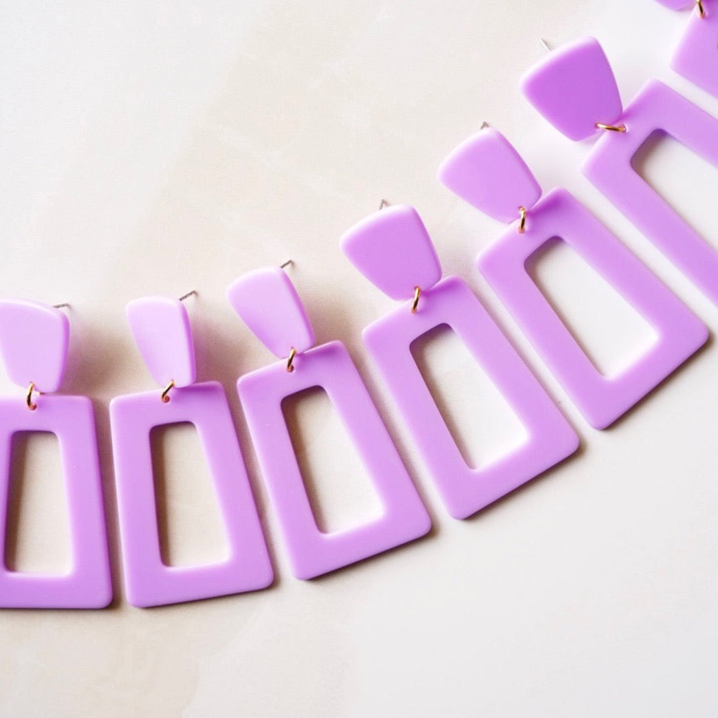 Kennedy Statement Earrings - Lilac