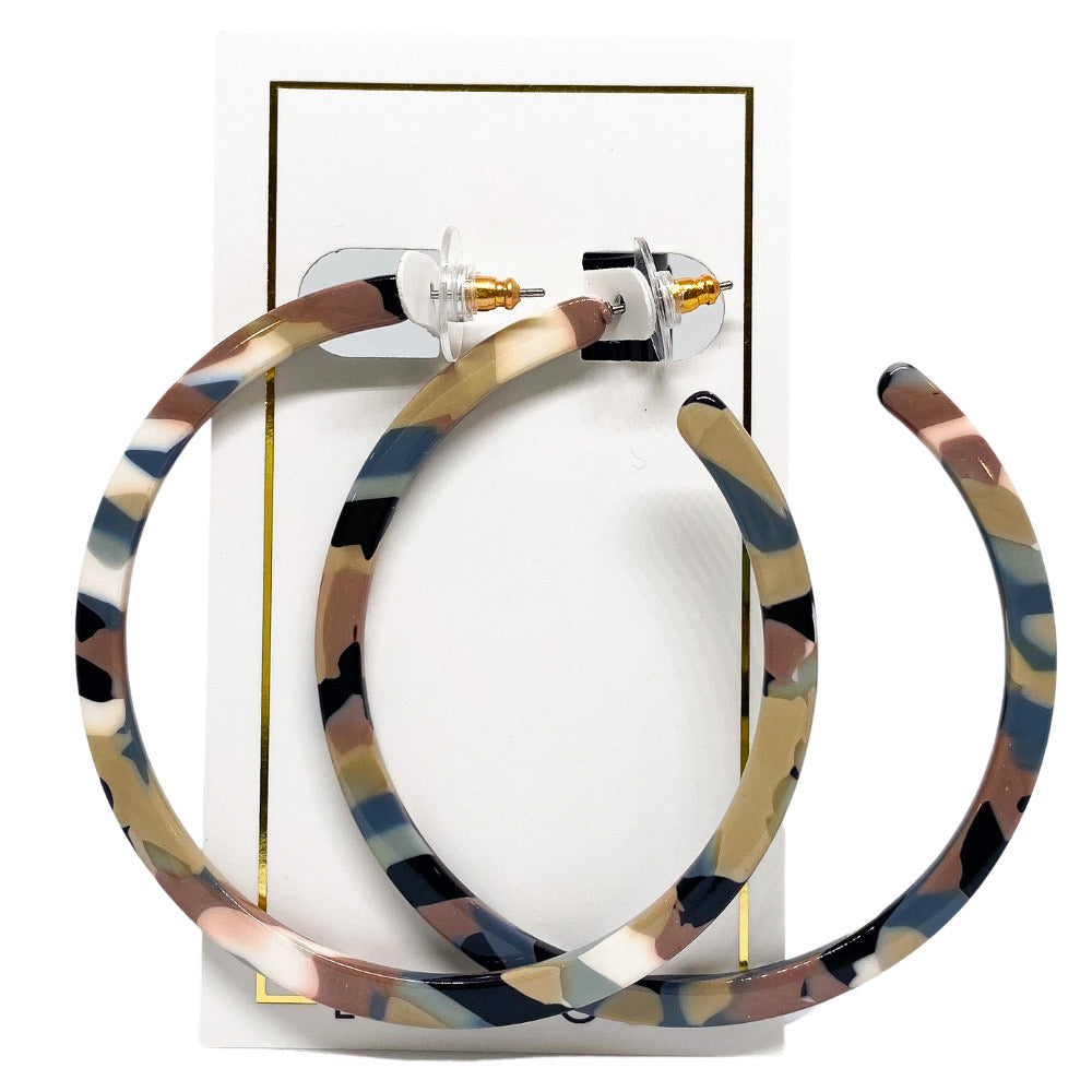 Holly Mega Hoop Earrings - Desert Camo