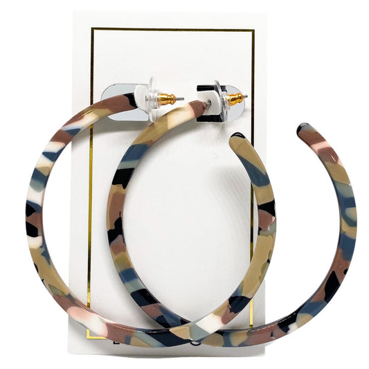 Holly Mega Hoop Earrings - Desert Camo