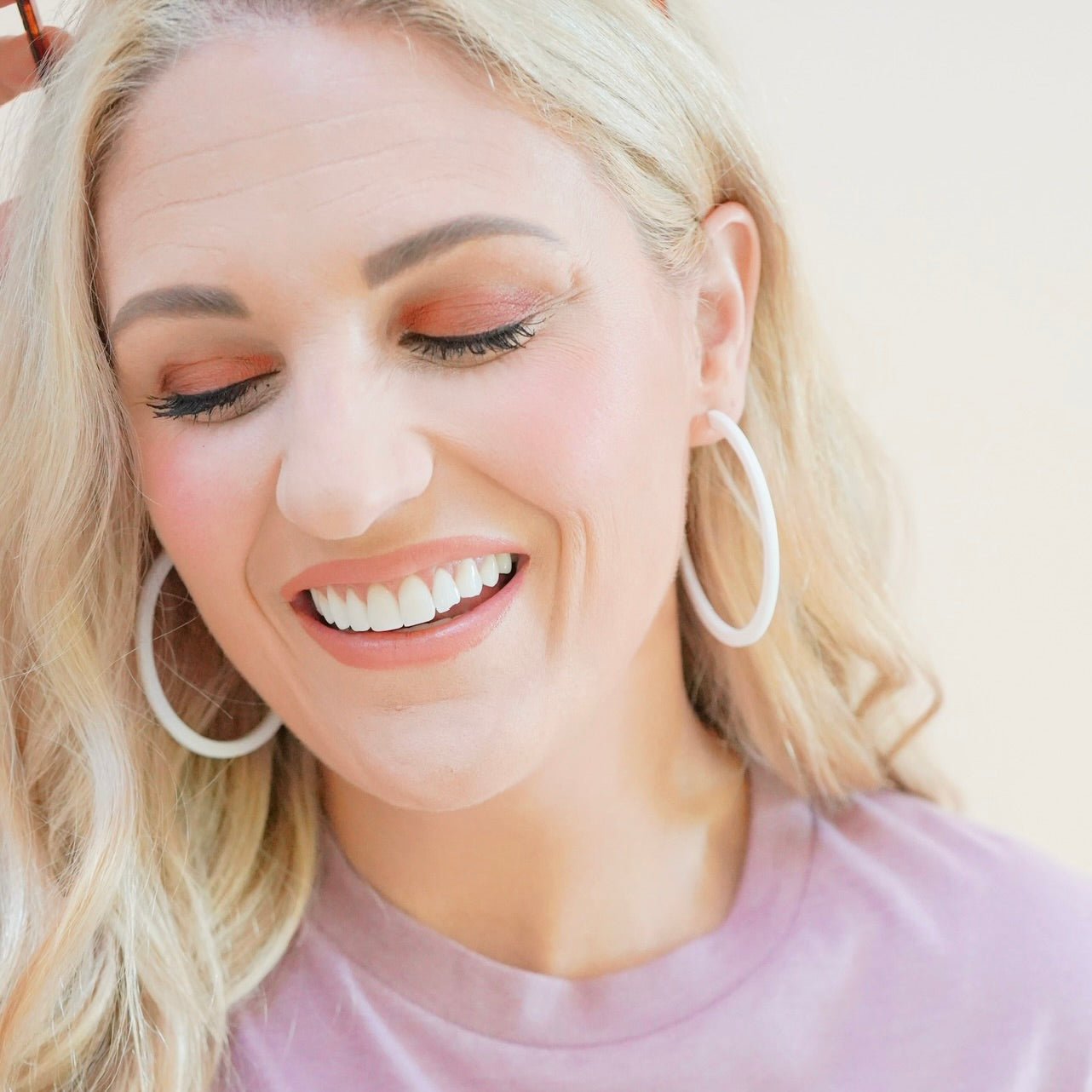 Holly Mega Hoop Earrings - True White