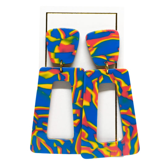 Kennedy Statement Earrings - Electric Sunset