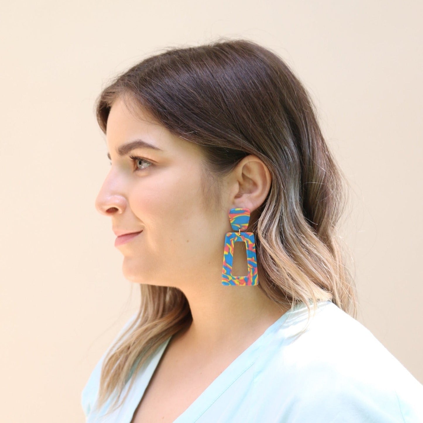 Kennedy Statement Earrings - Electric Sunset