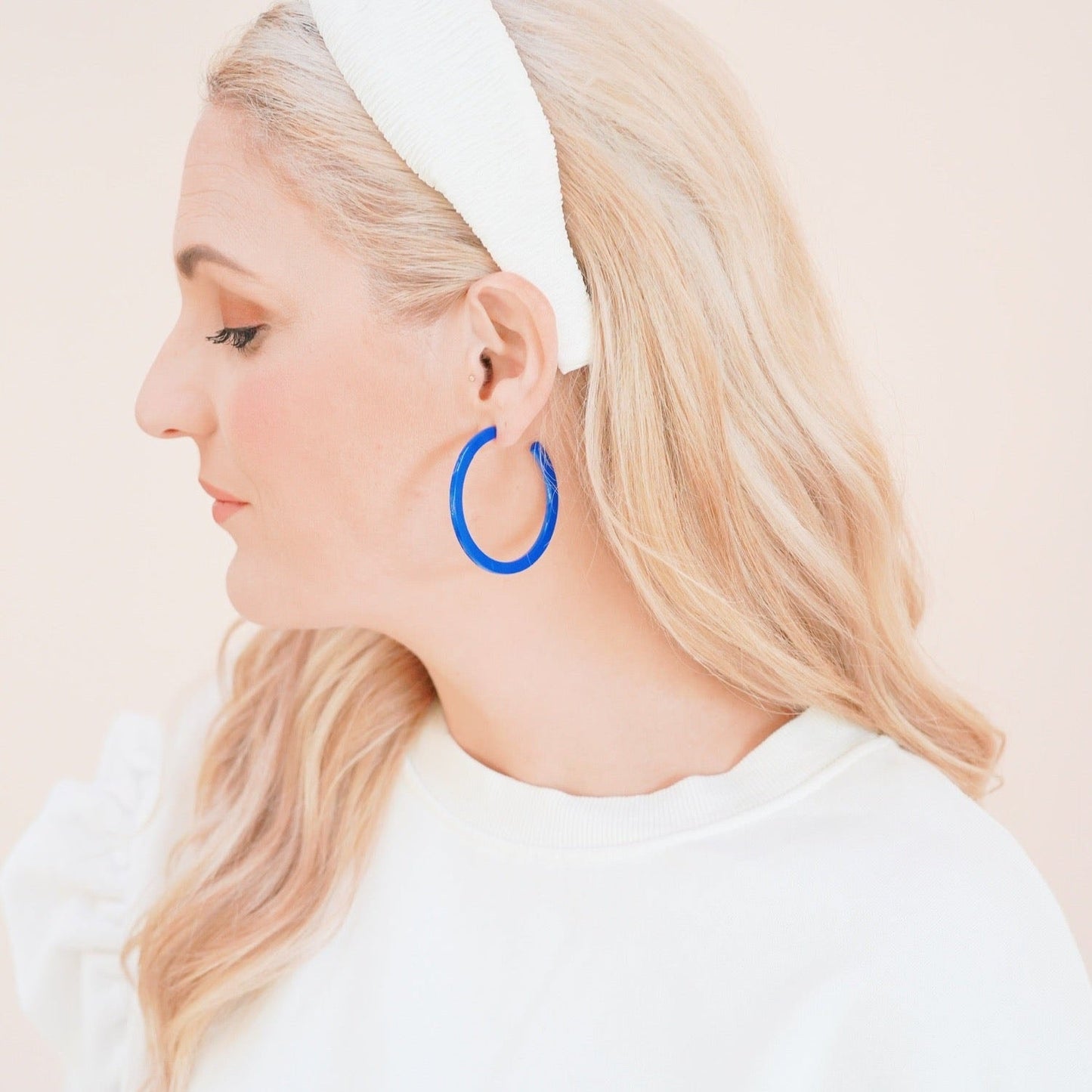 Holly Medium Hoop Earrings - True Blue