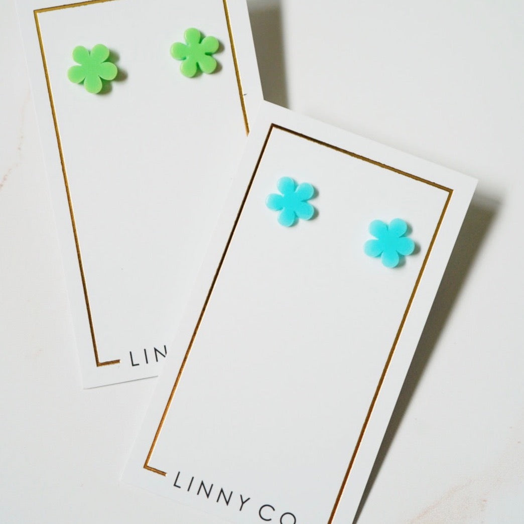 Jenna Flower Stud - Lime Sherbert - Earrings