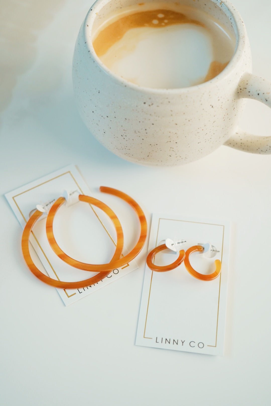 Holly Mini Hoop - Honey - Earrings - LINNY CO WholesaleAcetate