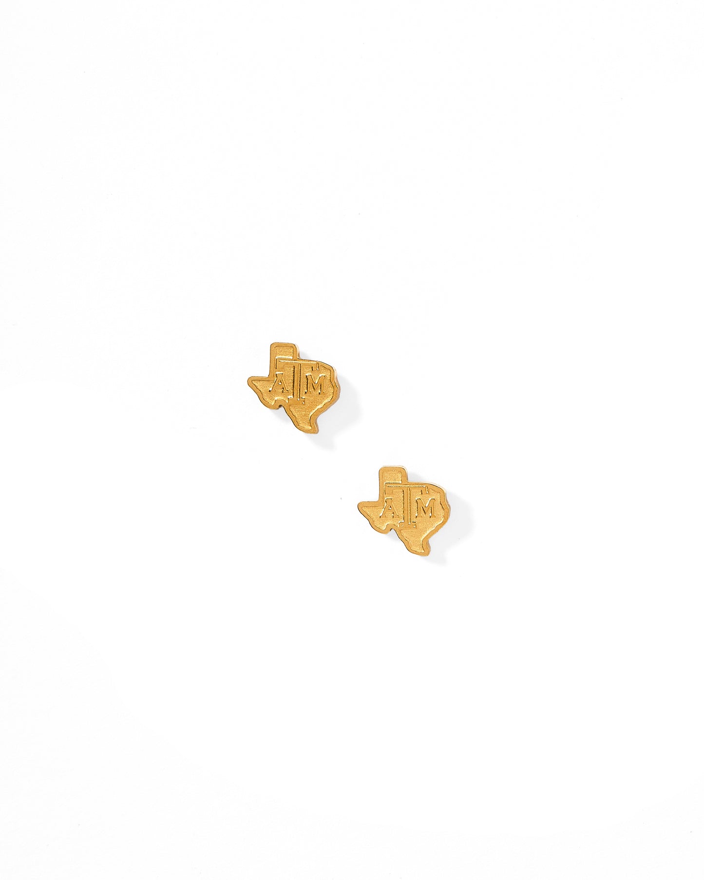 Screwback Stud Earrings - Texas A&M State Logo Gold