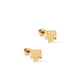 Gold earrings with Texas A&M logo on a white background