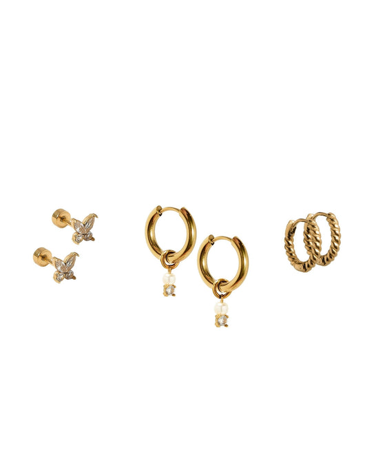 Huggie & Screwback Stud Set - Austin