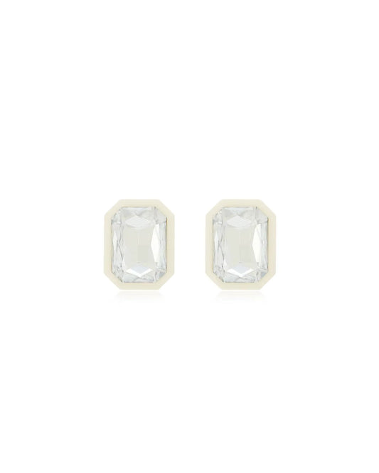 Eva Statement Earrings - White