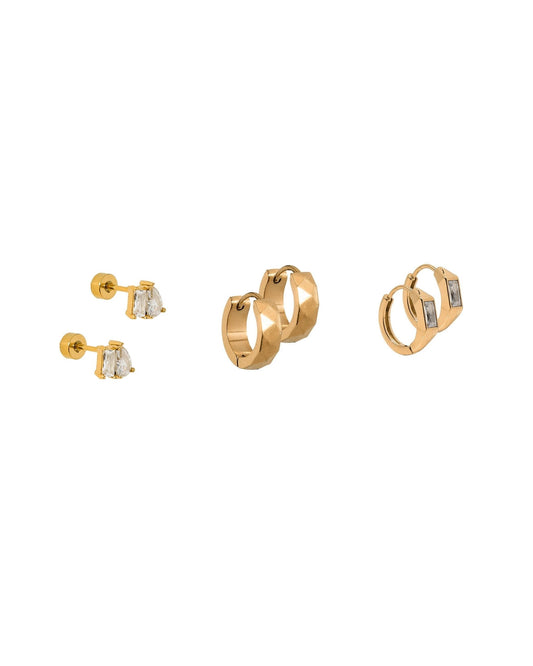 Huggie & Screwback Stud Set - Aspen