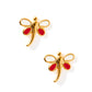 Screwback Stud - Bri Butterfly - White and Red