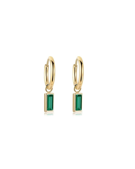 Huggie Charm Earrings - Edith Green Gold