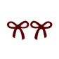 Kylie Bow Earrings - Maroon