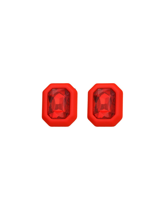 Eva Statement Earring - Red Rectangle