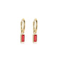 Huggie Charm Earrings - Edith Red Gold