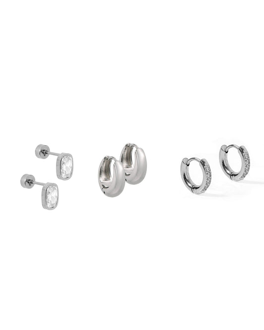 Huggie & Screwback Stud Set - New York