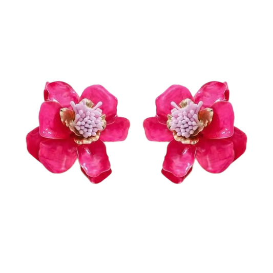 Blossom Statement Earrings - Pink