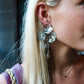 Audrey Flower Statement Earring - Silver