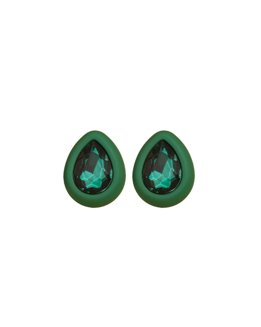 Eva Statement Earring - Green Pear
