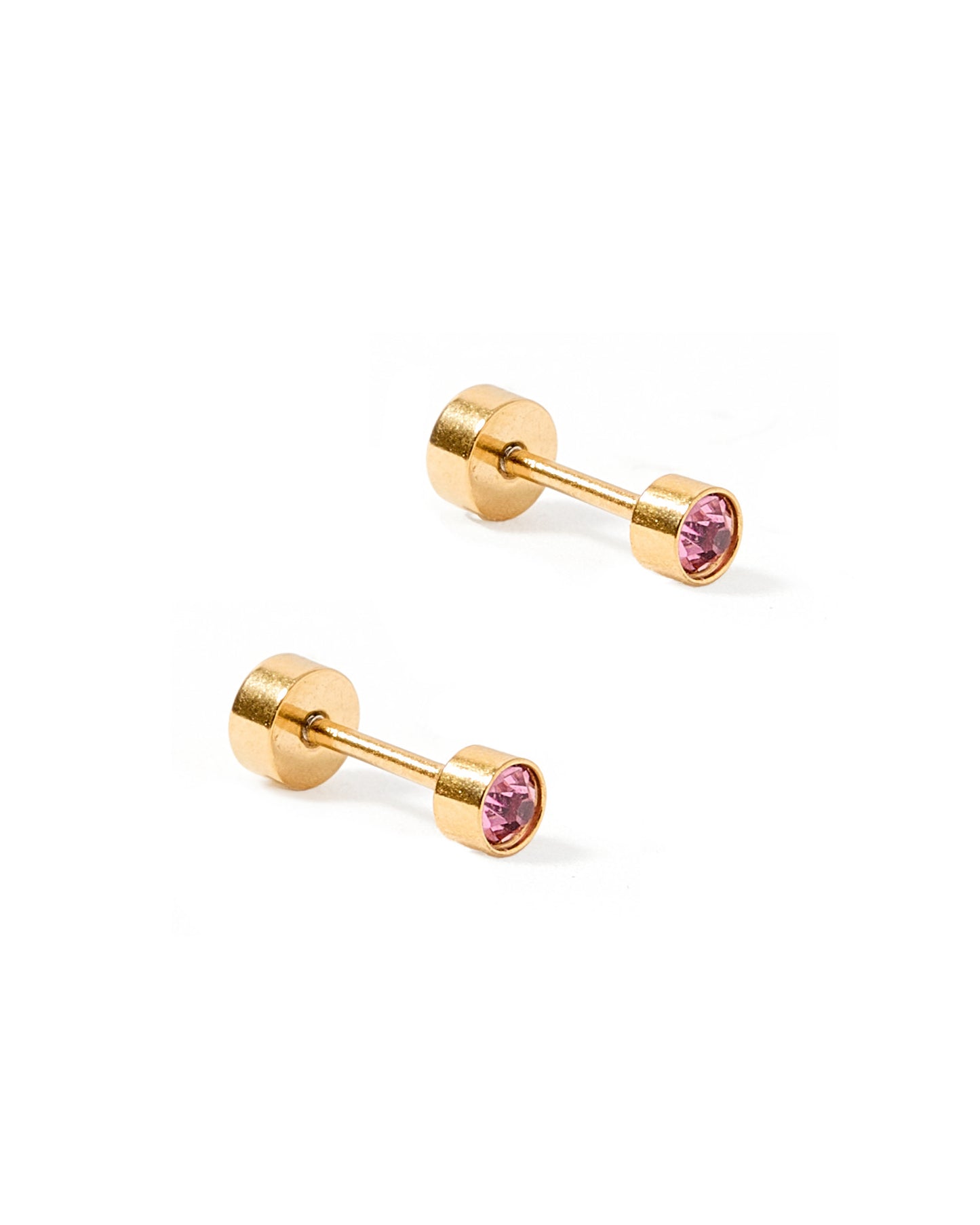 Screwback Stud - Juliet  - Pink - 3mm