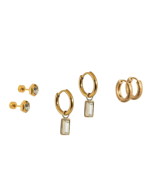 Huggie & Screwback Stud Set - Boston