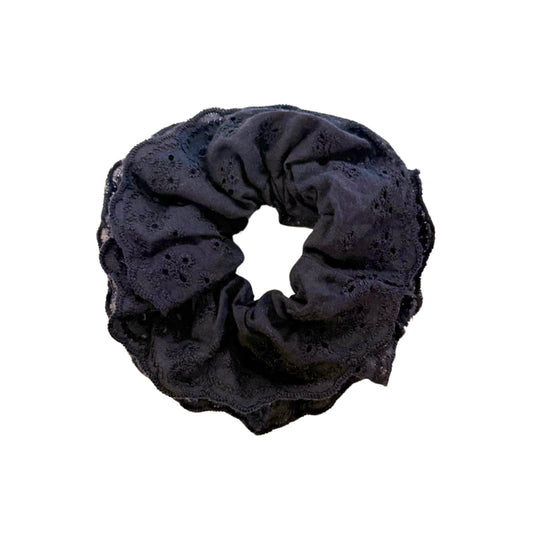 Hair Scrunchie Greer - Eyelet Black