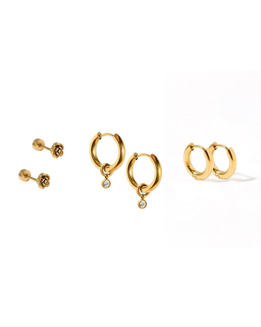 Huggie & Screwback Stud Set - Portland