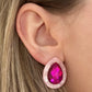 Olivia Statement Earrings Teardrop - Pink Cherry Blossom