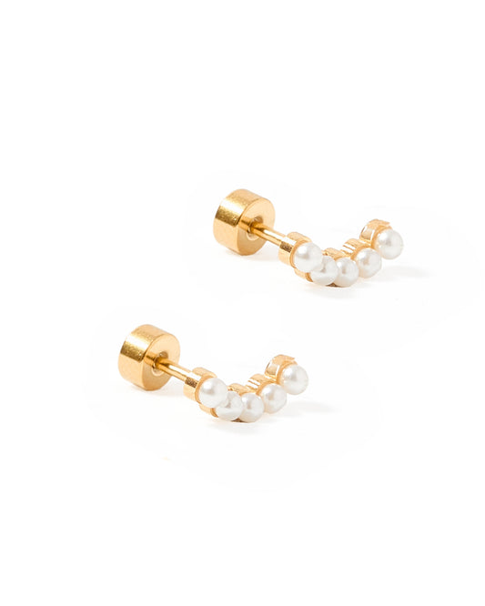 Screwback Stud Earrings - Abigail Pearl