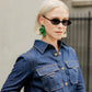 Eden Statement Earrings - Green