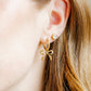 Huggie Charm Earrings - Sadie Bow Gold