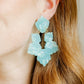 Michelle Statement Earrings - Blue Aqua