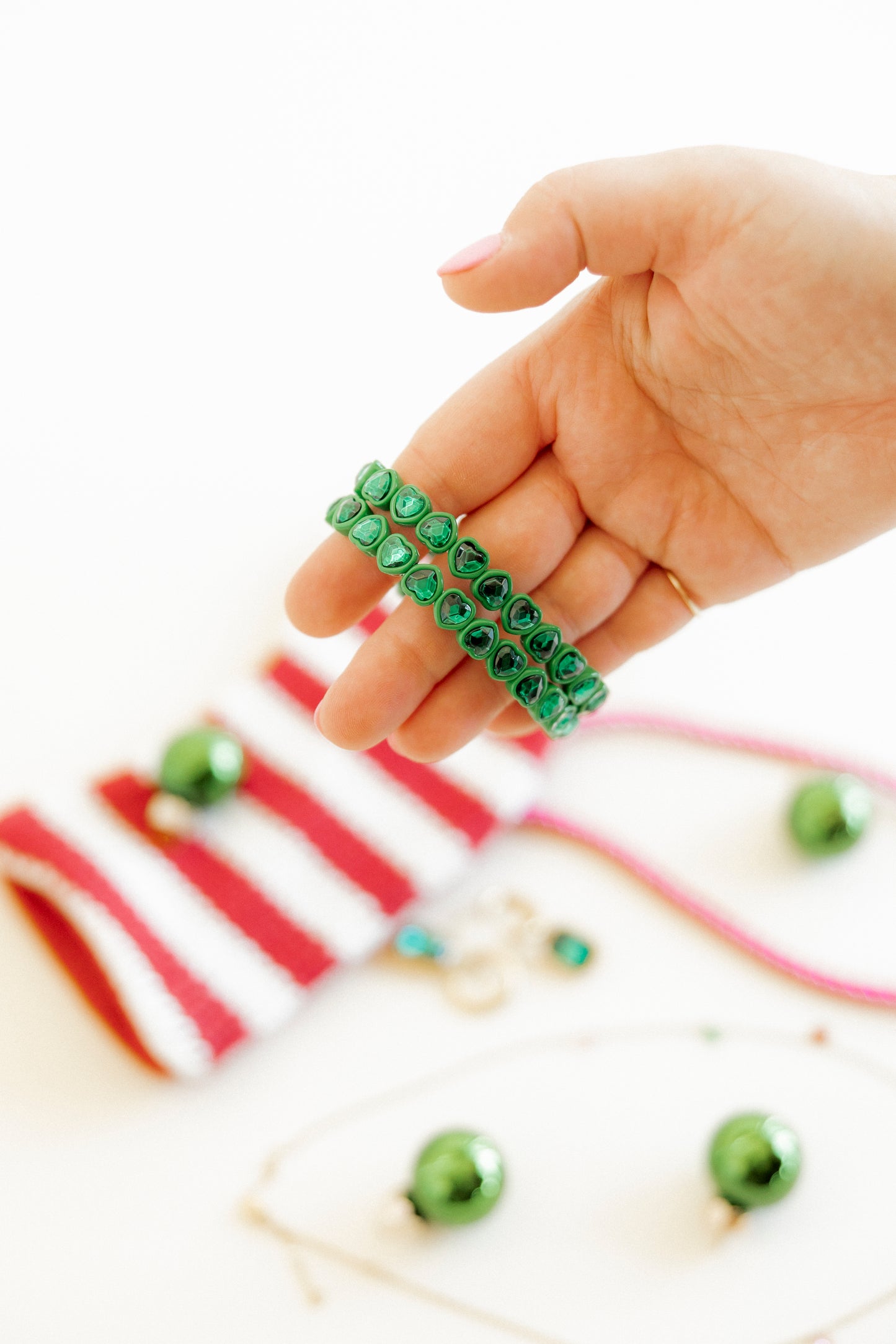 Bracelet - Candy Gem Heart Green