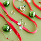 Huggie Charm Earrings - Christmas Tree White