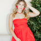 Eden Statement Earrings - Red