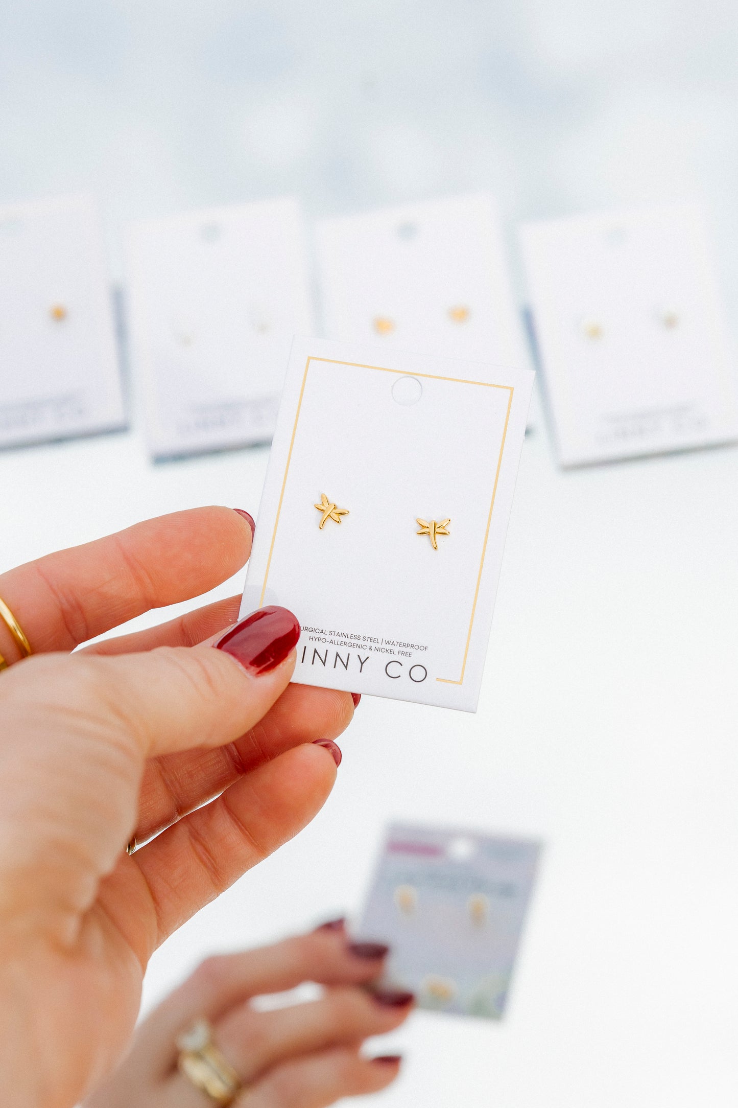 Screwback Stud Earrings - Dragonfly