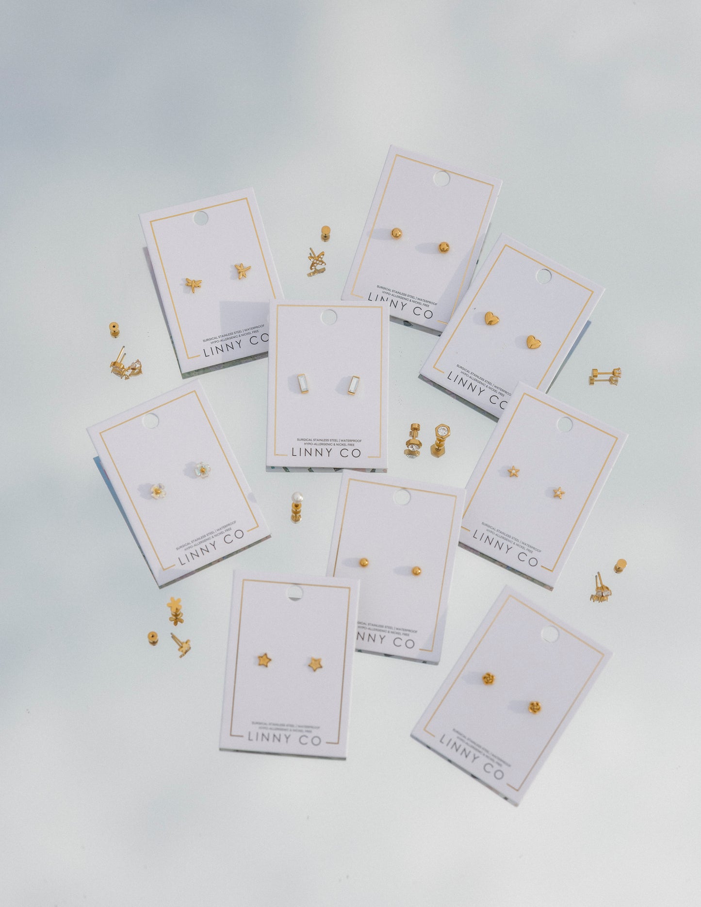 Screwback Stud Earrings - Amber