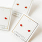 Screwback Stud Earrings - Nora Heart Red