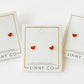 Screwback Stud Earrings - Nora Heart Red