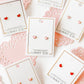 Screwback Stud Earrings - Nora Heart Red