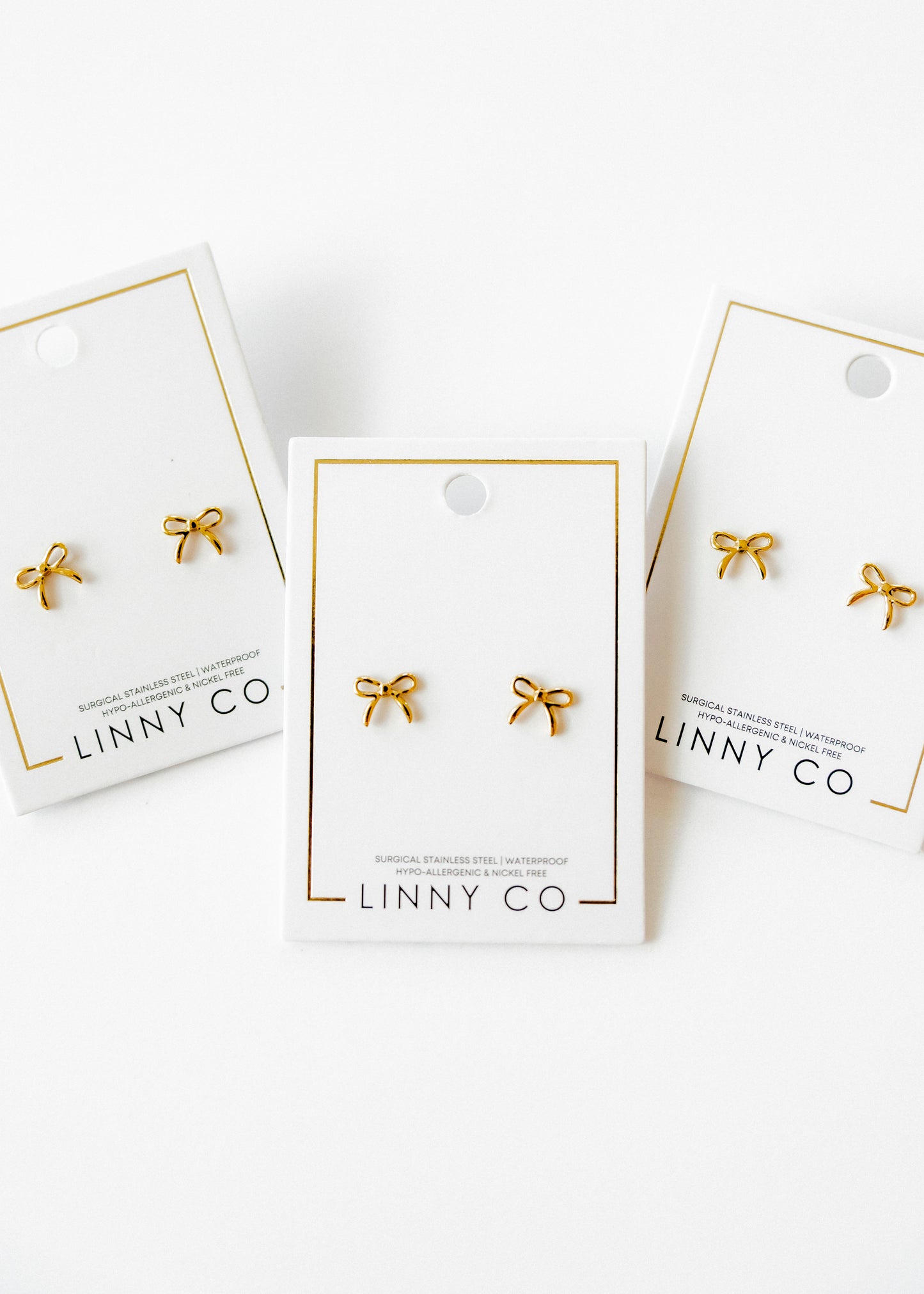 Screwback Stud Earrings - Sadie Bow Gold