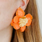 Blossom Statement Earrings - Orange