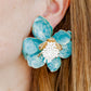 Blossom Statement Earrings - Blue