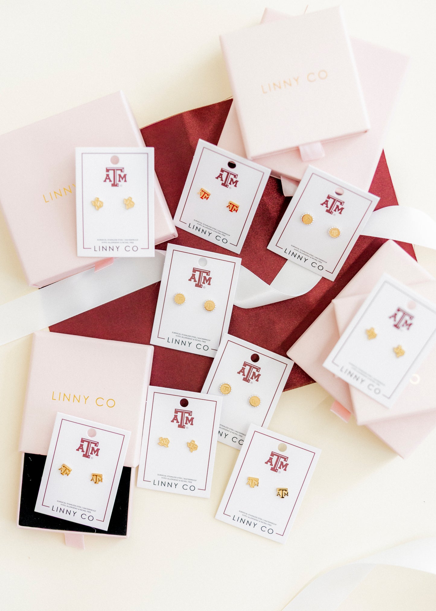 Screwback Stud Earrings - Texas A&M State Logo Gold