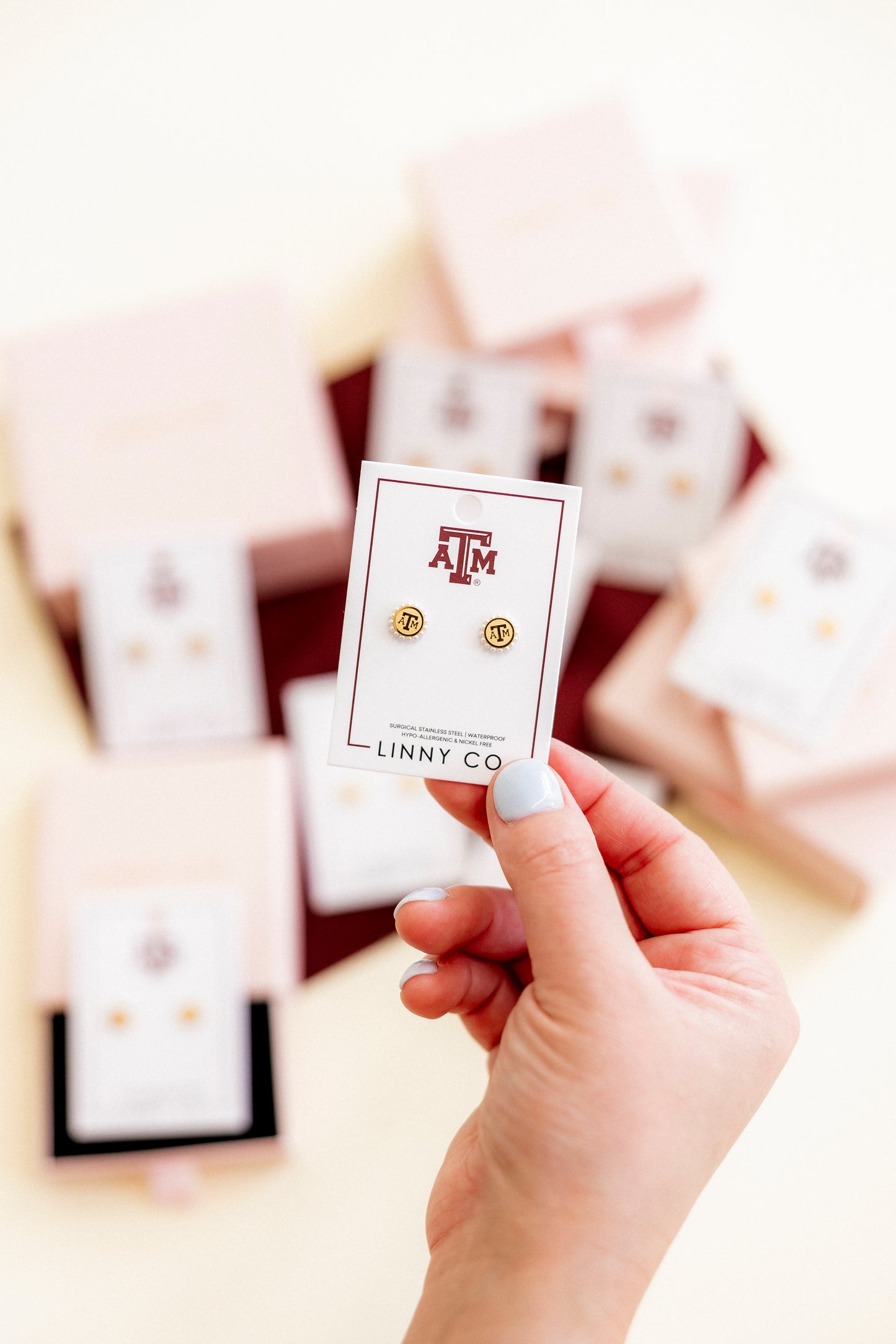 Screwback Stud Earrings - Texas A&M Alice Logo Gold