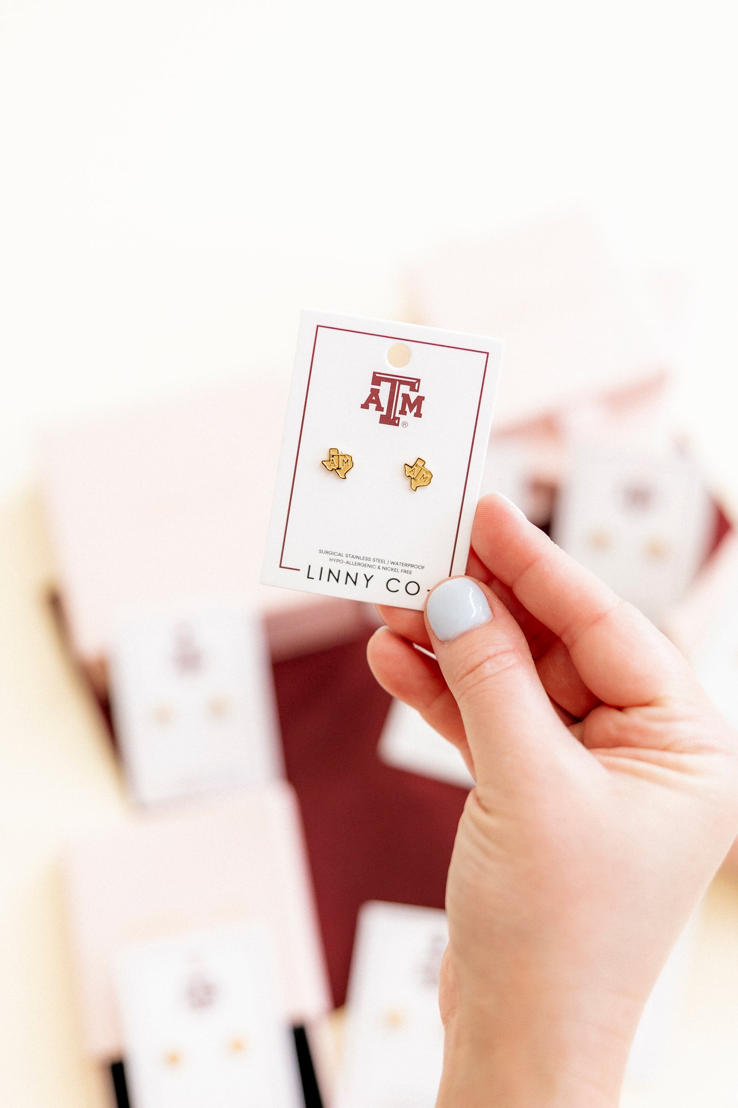 Screwback Stud Earrings - Texas A&M State Logo Gold