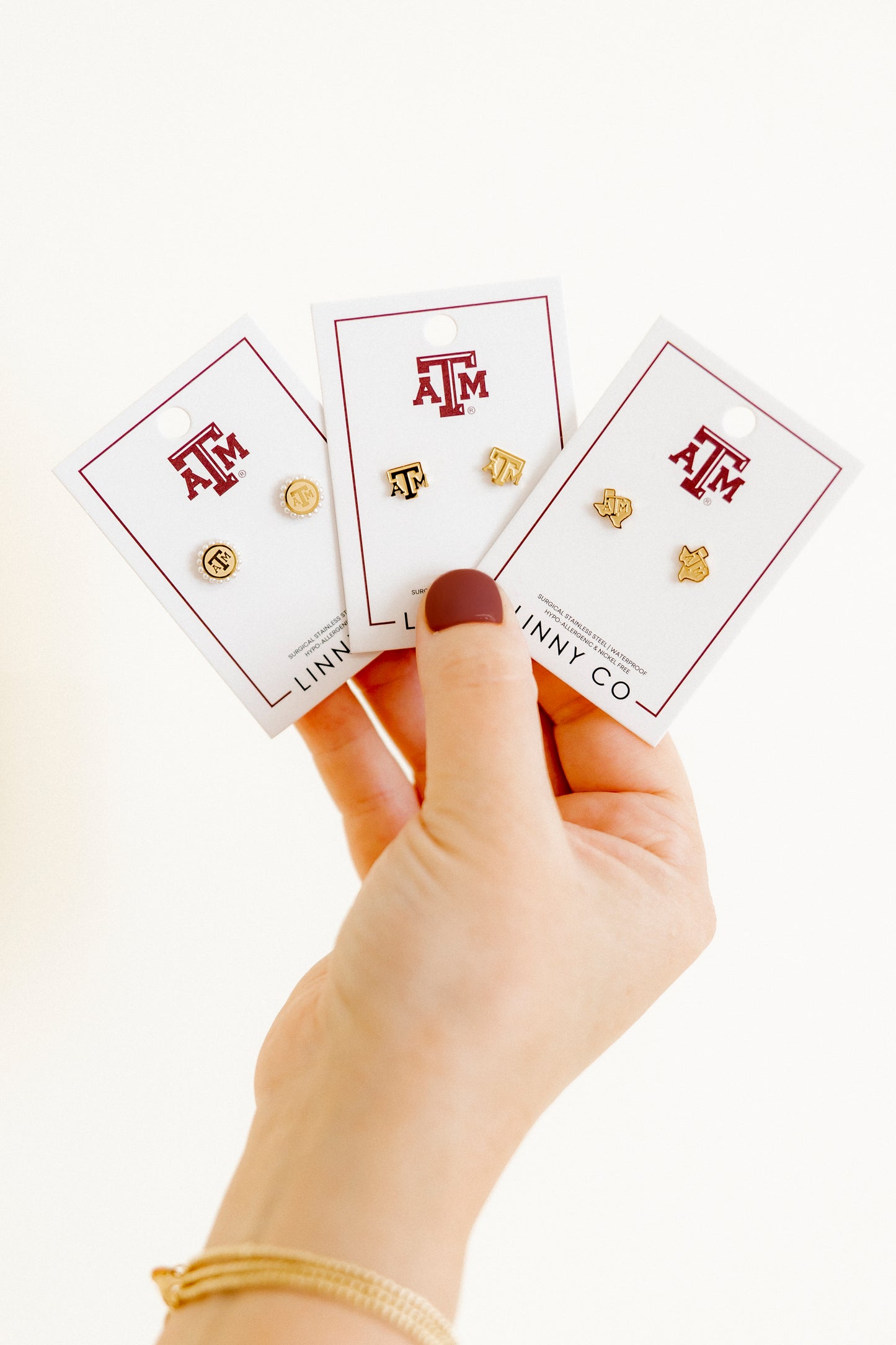 Screwback Stud Earrings - Texas A&M Alice Logo Gold
