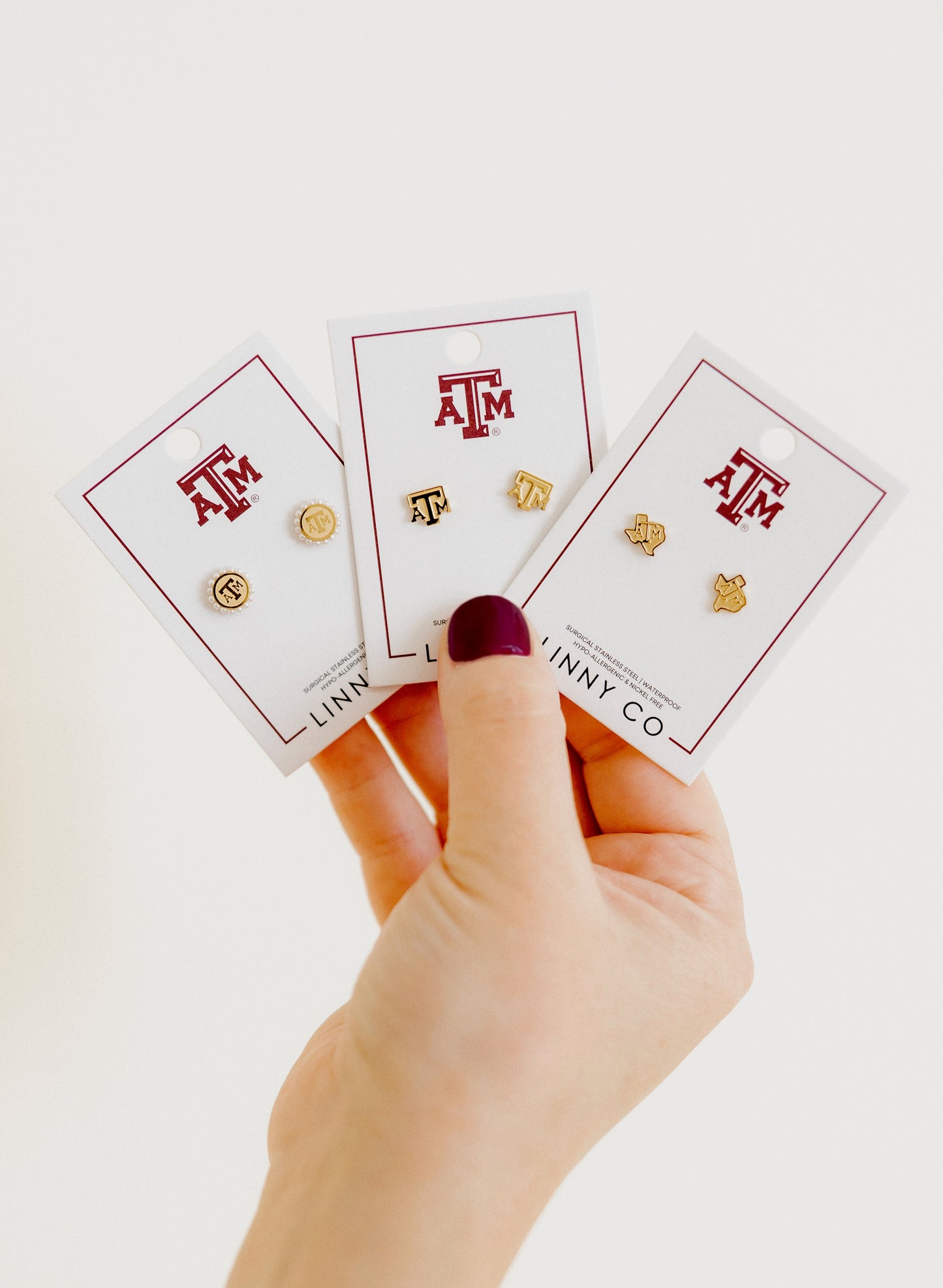Screwback Stud Earrings - Texas A&M Alice Logo Gold