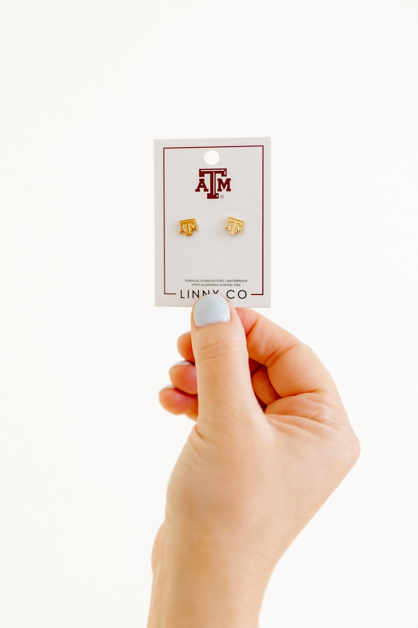 Screwback Stud Earrings - Texas A&M Logo Gold