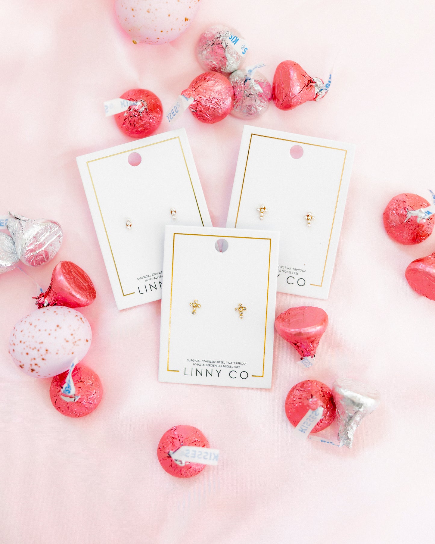 Screwback Stud Earrings - Clara Cross Pearl